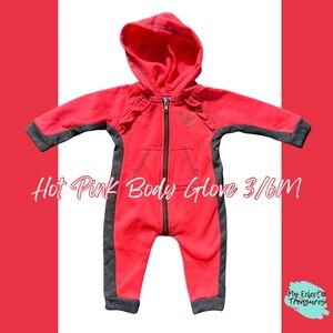 Body Glove Hot Pink and Gray Hooded One-Piece Bodysuit